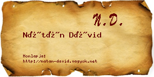 Nátán Dávid névjegykártya